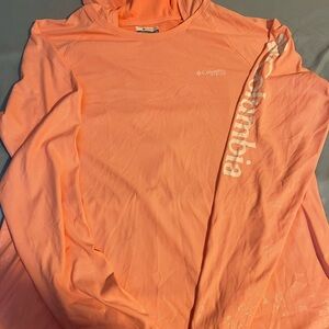 Columbia Peach Long Sleeve Hooded Sun Shirt